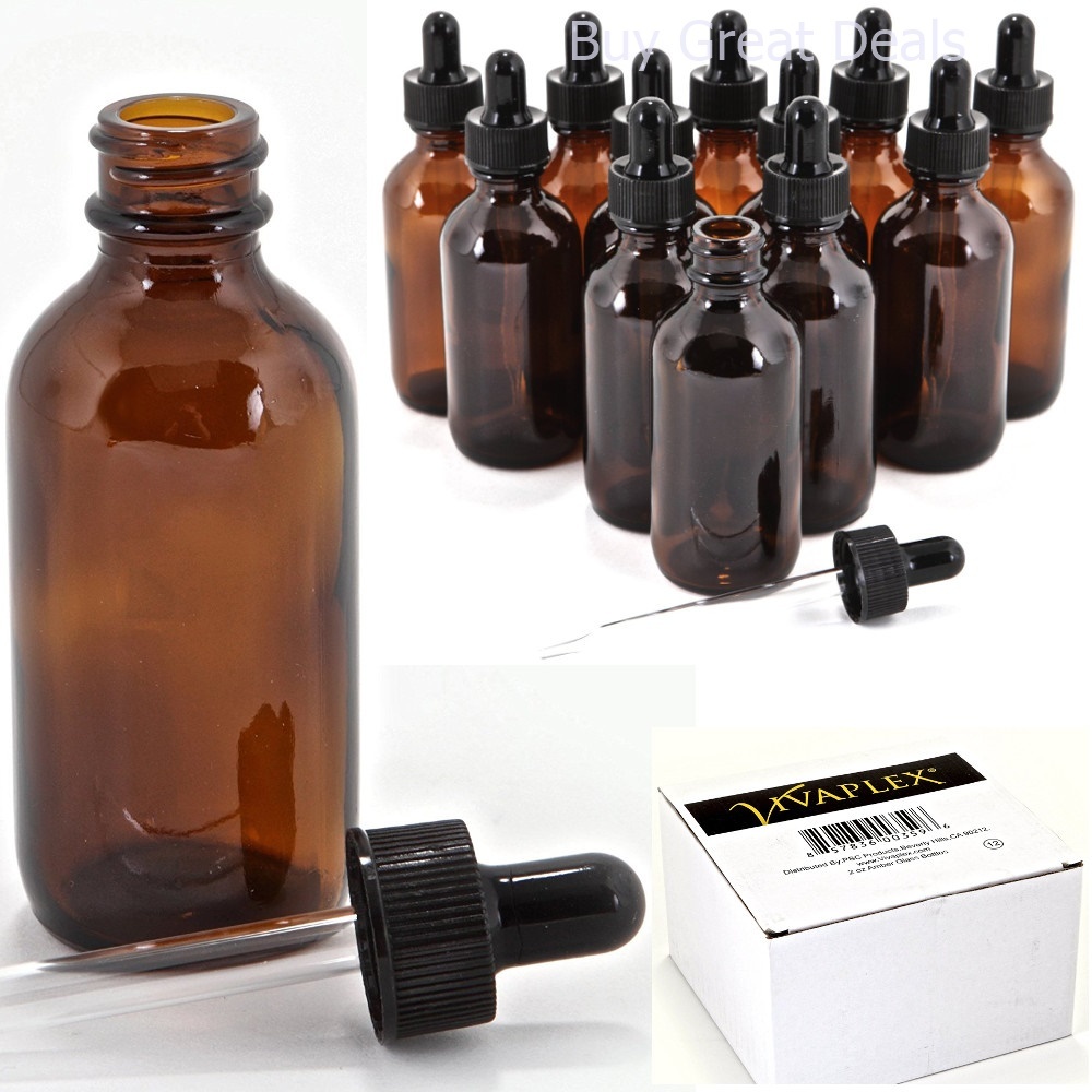 Download Glass Eye Dropper Bottles 12 Brown Pieces Pack 2 oz Amber Pipette Aromatherapy | eBay