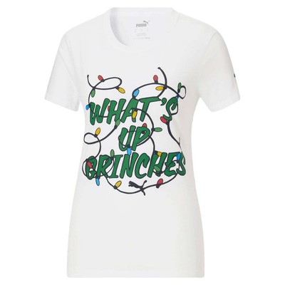 

Puma Grinches Holiday Crew Neck Short Sleeve Graphic T-Shirt Womens Size  Cas, Белый