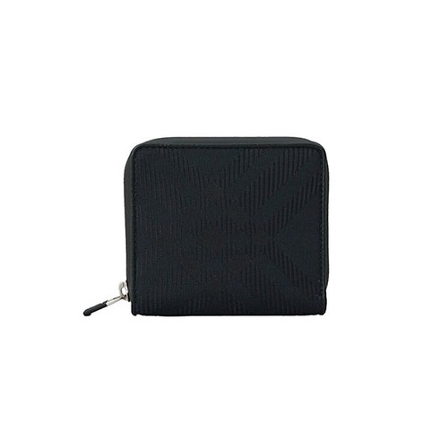 Pre-owned Burberry Bifold Wallet With Coin Purse Ms Zip Wallet Md Nj2 8083404 Black A1189