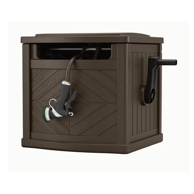Suncast Hose Hideaway 150 ft Capacity Manual crank Weather-resistant Resin Brown