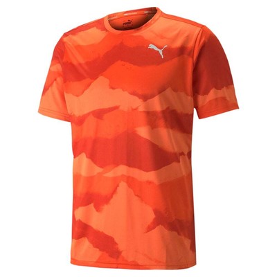 

Puma Printed Crew Neck Short Sleeve Training TShirt Mens Size  Casual Tops 521, Оранжевый, Puma Printed Crew Neck Short Sleeve Training TShirt