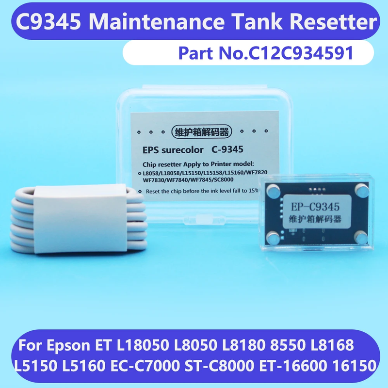 C9345 Maintenance Tank Type C Chip Resetter For Epson EcoTank L18050 L8050 WF-78