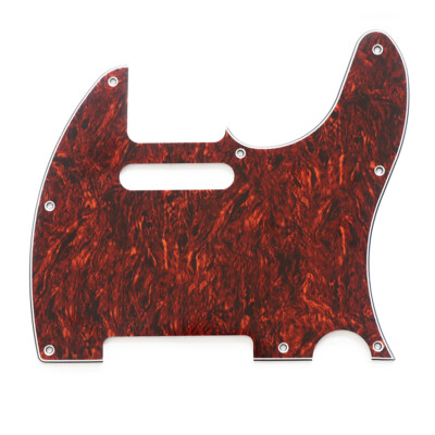 Tele Style Electric Guitar Pickguard Scratch Plate 3 Ply 8 Holes Single Coil Red