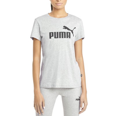 Футболка с круглым вырезом и коротким рукавом с логотипом Puma Essential, женские серые повседневные топы 58629