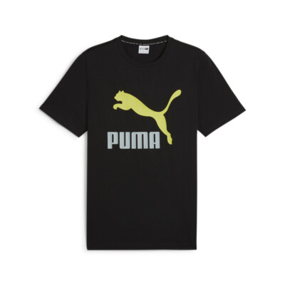 Футболка с круглым вырезом и коротким рукавом с логотипом Puma Classics, мужские черные повседневные топы 5380697