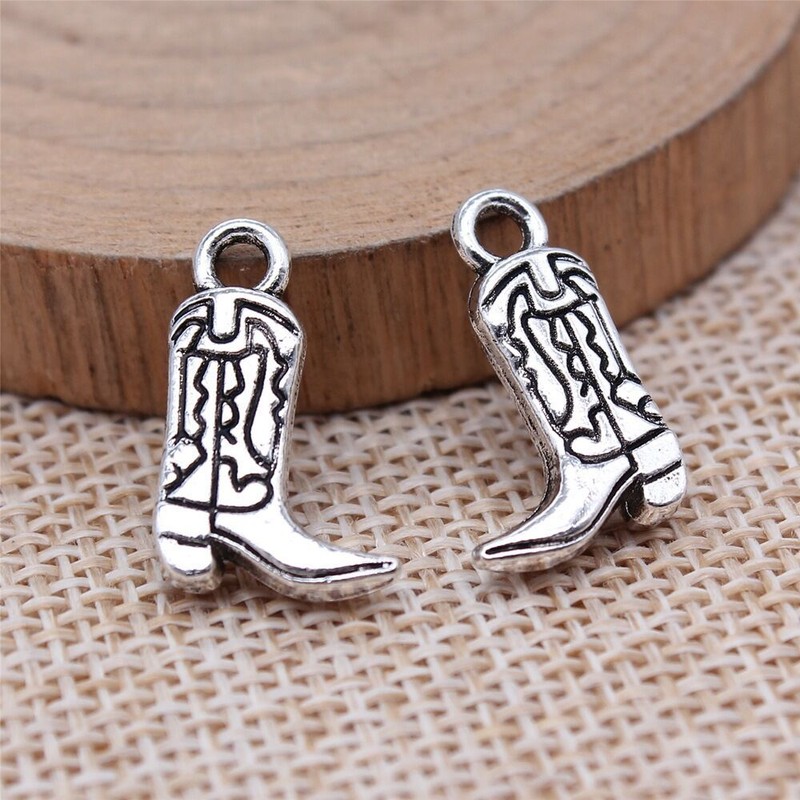 80 Pcs Tibetan Silver Boots Charms Pendant 18x11MM DIY Jewelry