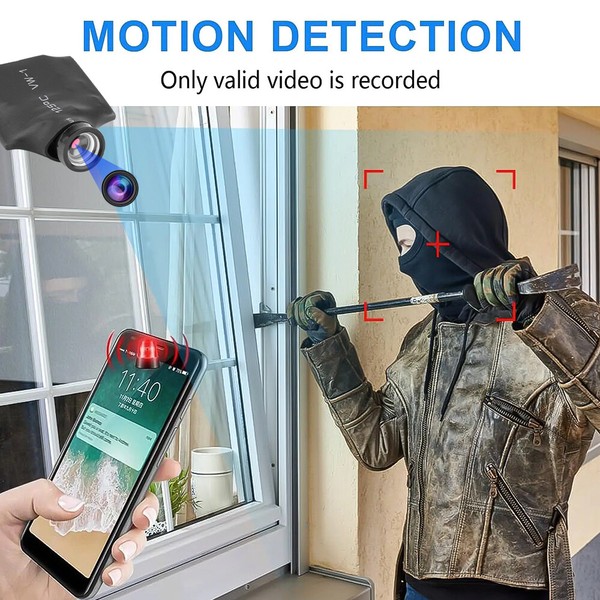 Security camera with motion detection feature and smartphone alert.