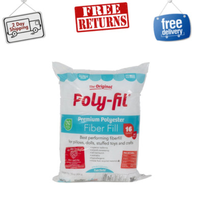 Polyfill Stuffing Polyester Fiber Pillow Stuff Fill Crafts Sewing Washable 16 Oz