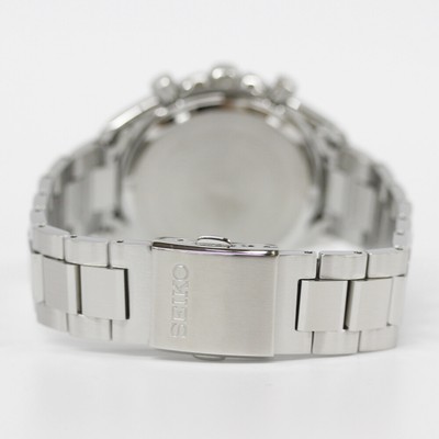 Pre-owned Seiko Selection Sbpy167 Analog Solar Powered Sapphire Crystal Black Silver