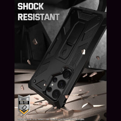 For Galaxy S23 Ultra 5G Case Rugged Shockproof Protective Cover Matte Black