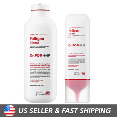 [Dr.FORHAIR] Folligen Shampoo 500 мл + скейлер с морской солью 300 г НАБОР