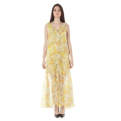 Pre-owned John Galliano Yellow Polyester Dress