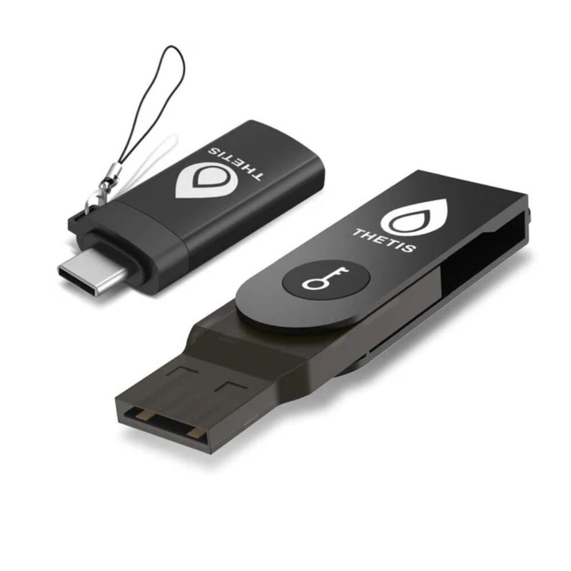 Thetis FIDO2 Security Key - Passkey, USB-A & USB Type