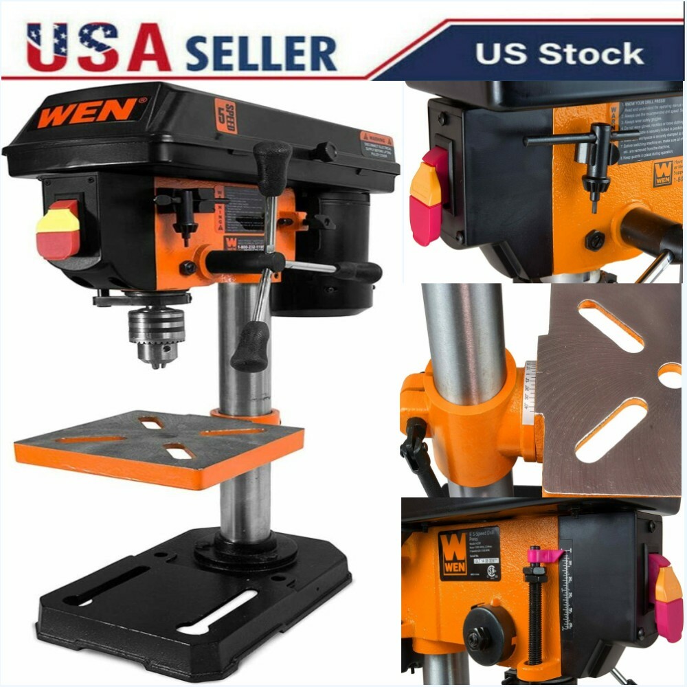 Benchtop Drill Press 2.3-Amp 8-Inch 5-Speed 1/2“ Keyed Chuck Onboard Key Z