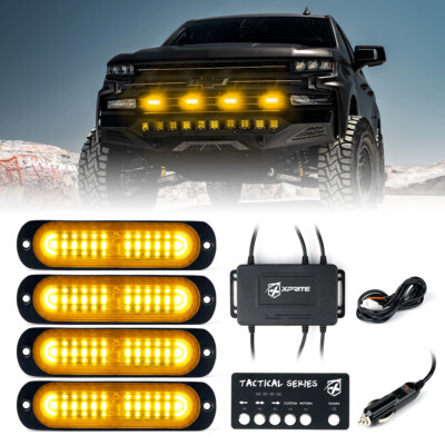 12 LED Emergency Strobe Lights Side Marker Grille Lights Warning Beacon Rooftop