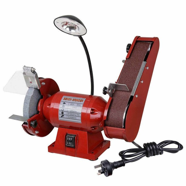 6" 1/2HP 375W Bench Grinder Linisher 150mm Grinding Wheel 
