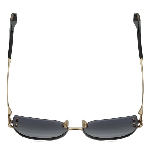 Pre-owned Roberto Cavalli Src043-0300 Cateye Rimless Sunglasses In Gold/grey Gradient 62mm In Gray