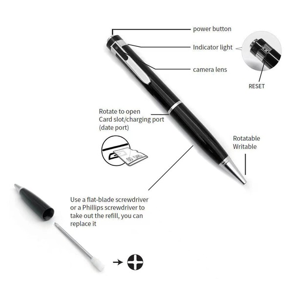 Hidden Cam Pocket Pen Mini Camera 1080P HD Body Video Recorder DVR Security USB - Image 8