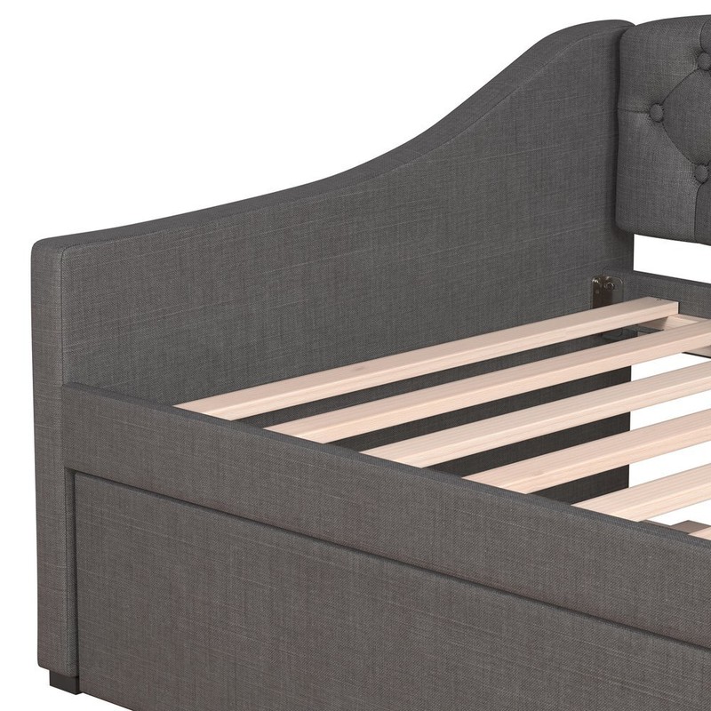 Zoey Tufted Upholstered Twin Daybed with Trundle by  Living Essentials