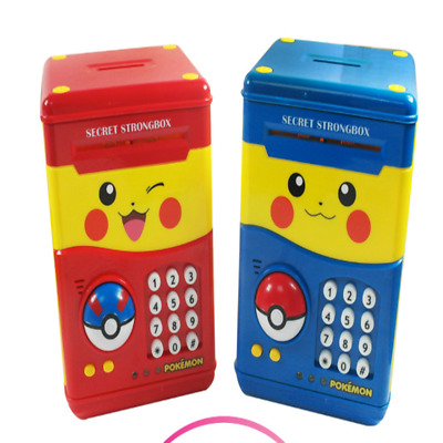 Pokémon Piggy Bank BLUE Toy Utomatic Secret Safe