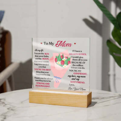 Mom My Sun and Moon Acrylic LED Plaque Gift
