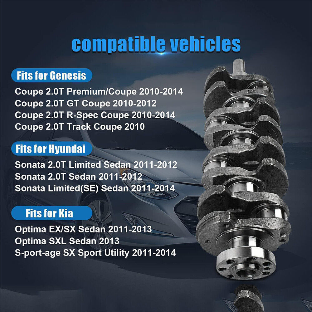 For Hyundai Kia G4KH 2.0L Turbo Engine Rebuild Kit Crankshaft & Rods & Bearing