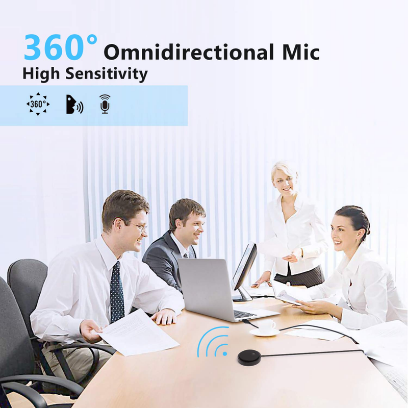 USB Microphone Plug & Play 360° Conference Boundary PC Omnidirectional Portable