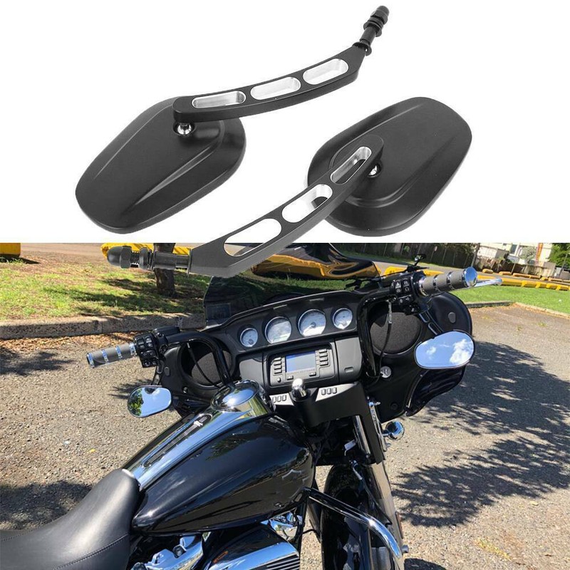Black Motorcycle Mirrors For Harley Davidson Electra Glide