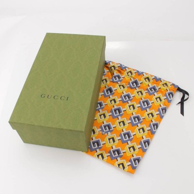 Gucci Men's Geometric G Silk Room Shoes Slippers 662868 Orange 9
