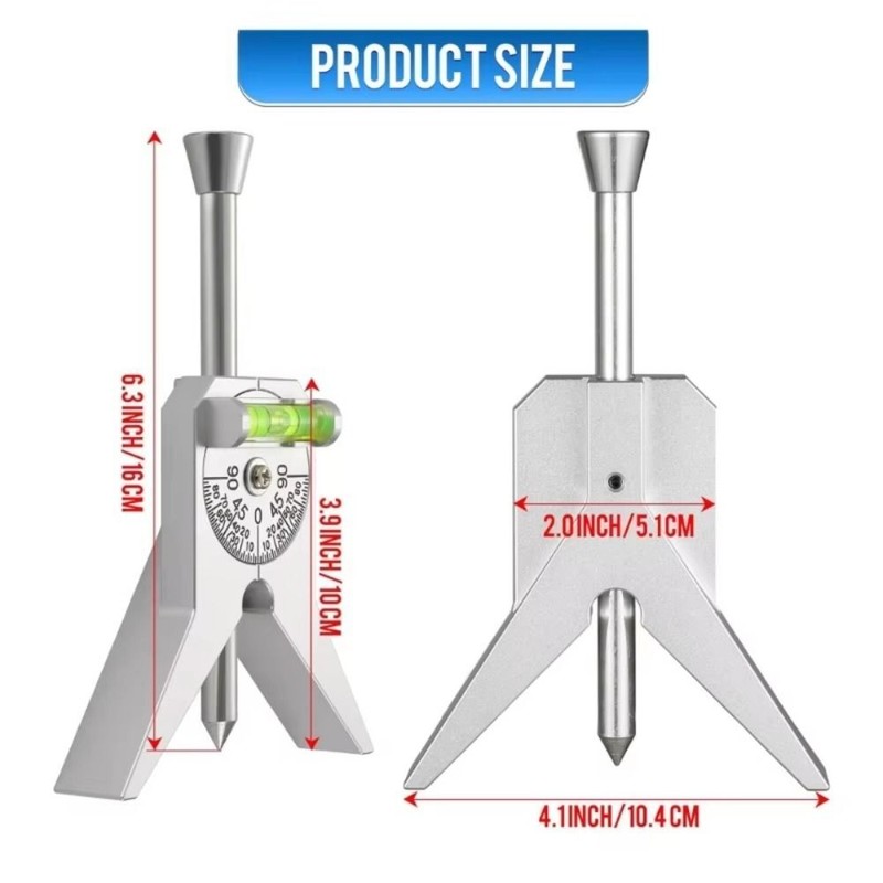 Pijp Center Finder 4 Y-Type Base Aluminium Pijp Marker Centering Tool met Meetschaal, Pipefitter Center Finder Tool voor Pijp Boven 0.5