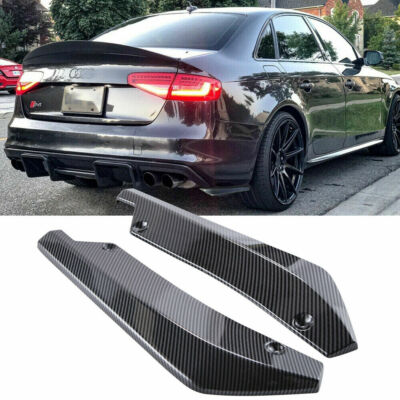 Carbon Fiber Rear Bumper Splitter Diffuser Canards For Audi S3 S4 RS3 RS4 A3 A4