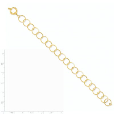 Pre-owned Superdealsforeverything Real 14kt Yellow Gold Circle Chain Chain Bracelet Chain Bracelet; 7.5 Inch