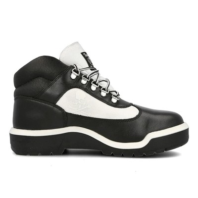 Pre-owned Timberland Men's  Waterproof Field Boot Mid Black Nubuck (tb0a297v 015) In Black/white