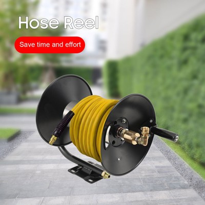 Pressure Washer Hose Reel W/ Jumper Hose 3/8''X100' 4000PSI Manual Retractable