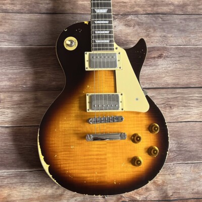 H handed heavy relics sunburst Electric Guitar chrome hardware shipping quickly