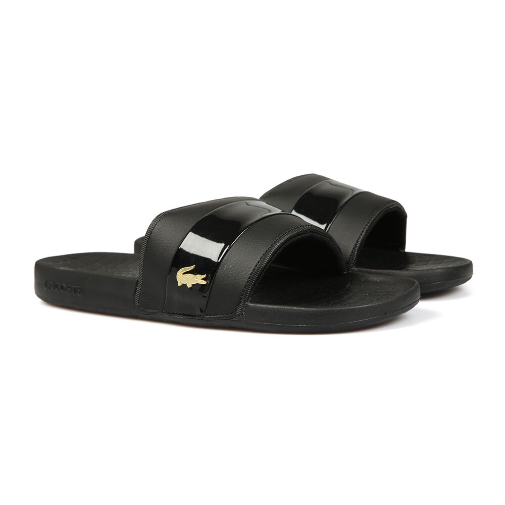 lacoste fraisier croc sliders in white