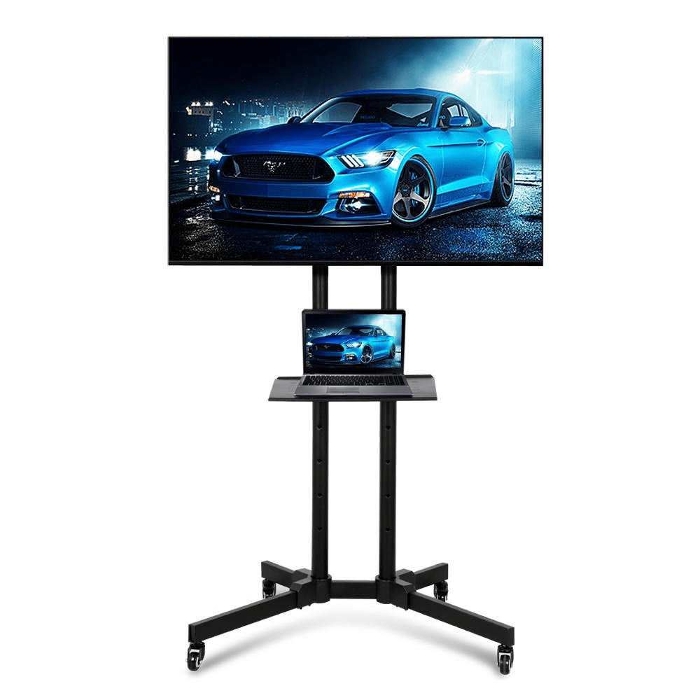 Mobile Rolling Tv Cart For Tvs Up To 75'',black