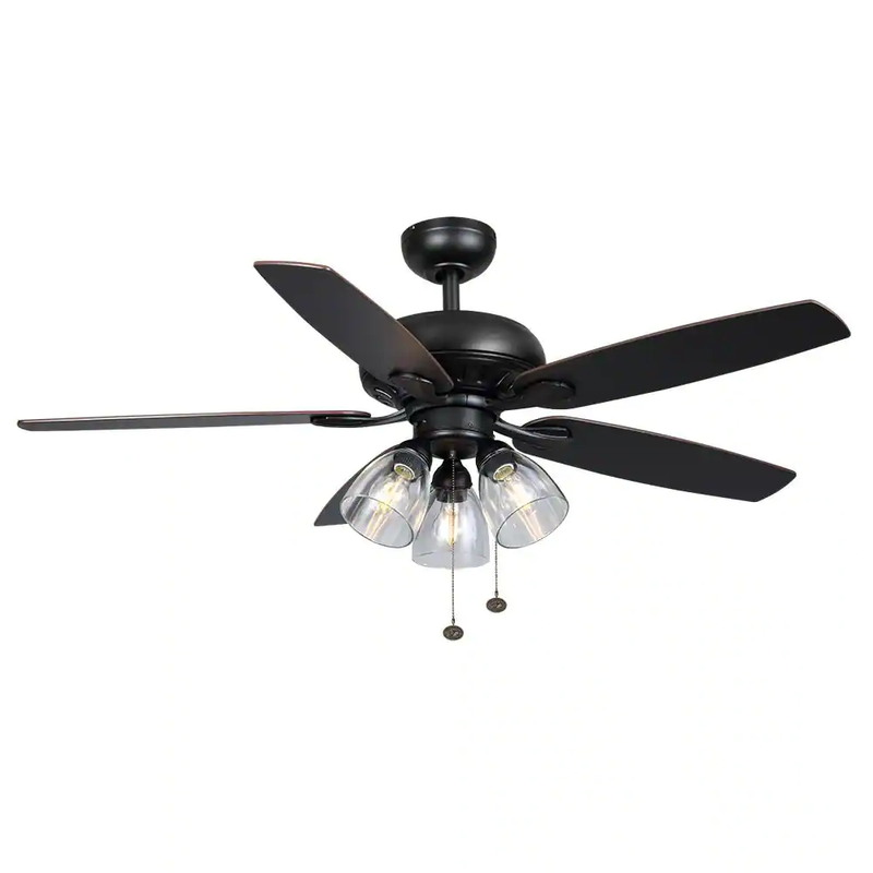 Hampton Bay Rockport 52 Inch Indoor Led Matte Black Ceiling 