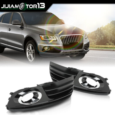 Fit For 2013-2017 Audi Q5 Pair Front Bumper Fog Light Covers Grille Bezels LH&RH