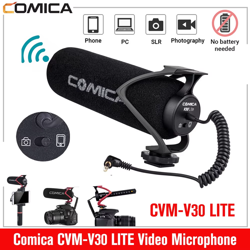 CVM-V30 LITE Video Microphone Condenser Volgging Recording Mic for Canon Nikon F
