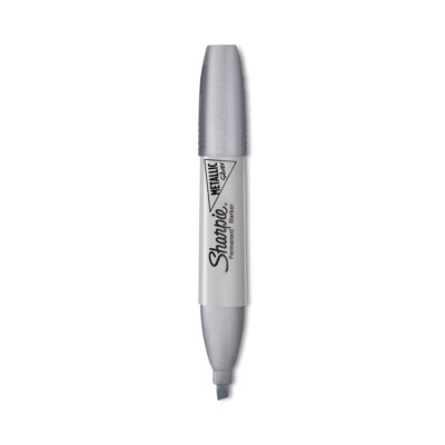 Sharpie 2089638 Metallic Chisel Tip Permanent Marker - Silver (1 DZ) New