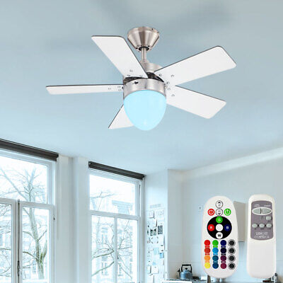 Ventilador de Techo Luz RGB LED Mando a Distancia Vor-Rücklauf 3-Stufen