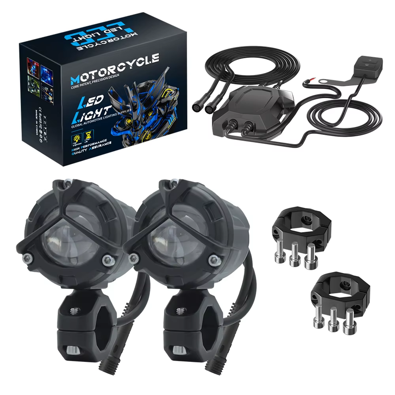 Motorcycle Headlight Fog Lights Led Auxiliary Driving Lamp Dual Color For BMW R