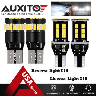 AUXITO T15 LED Reverse/Back up+T10 License Plate Lights for Chevy Malibu 04-18