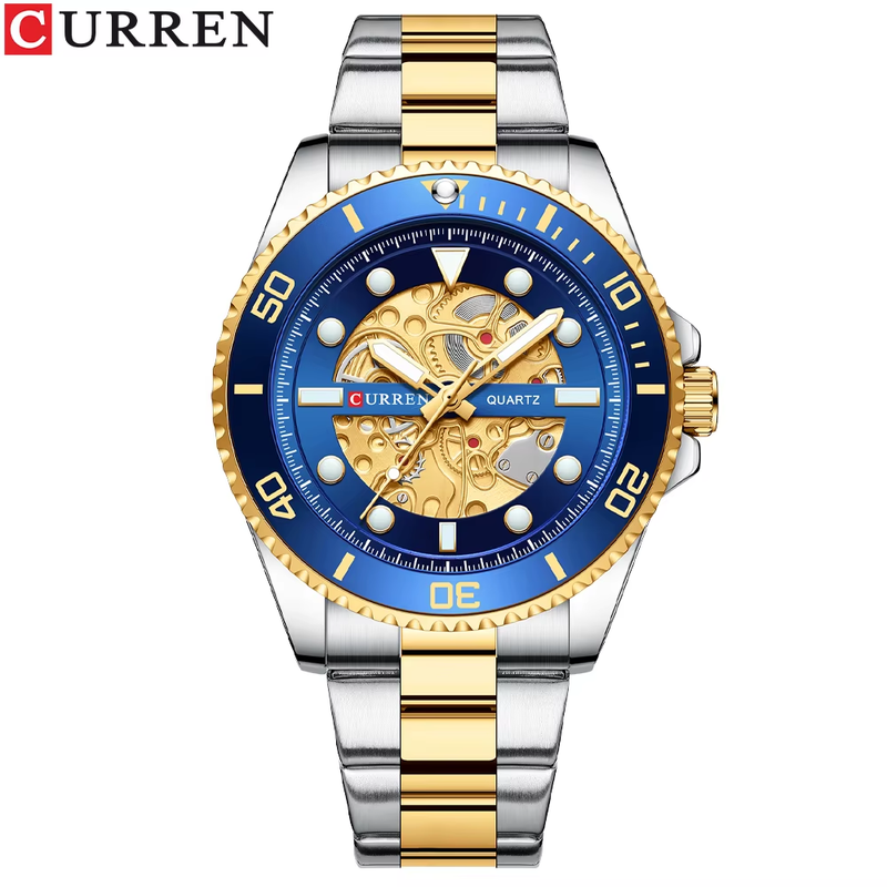 Fashion Mens Stainless Steel Watches Luxury Men Sports Quartz Wrist Watch Male B
