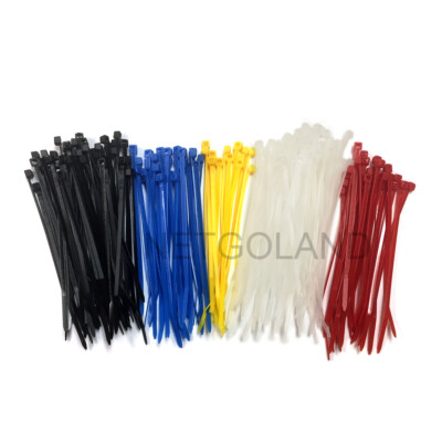 150 Count Multi-Purpose 4'' Color Cable Zip Ties Nylon Tie 5 Color Assortment NGL