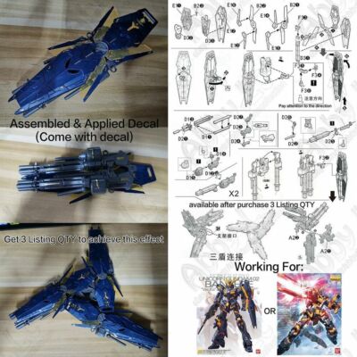 for MG 1/100 Unicorn 02 Banshee ver Ka Shield+Beam Gatling Gun+Decal RX-0 Model