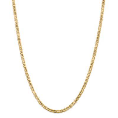 Pre-owned Superdealsforeverything Real 14kt Yellow Gold 18 Inch 4mm Semi-solid Anchor With Lobster Clasp Chain