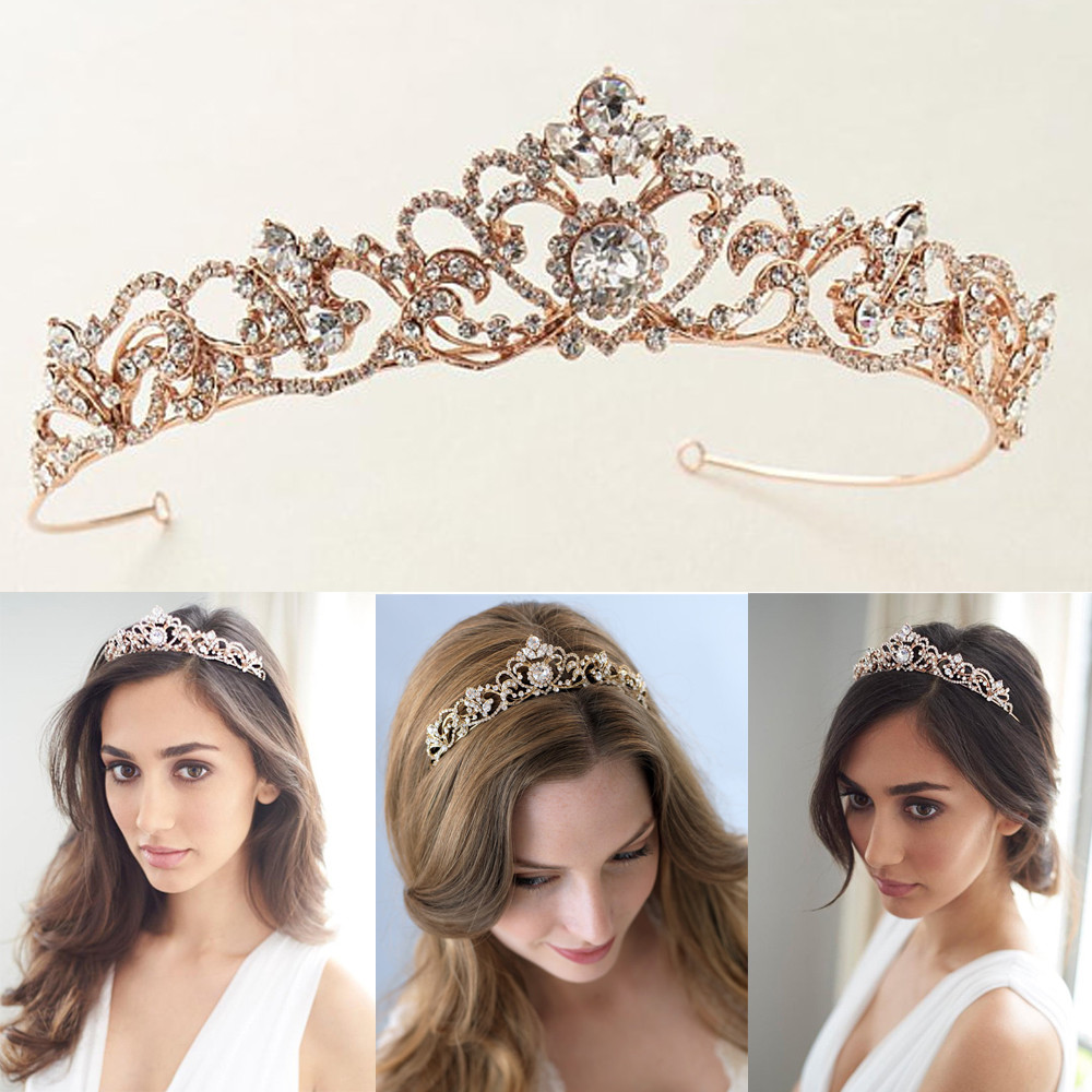 Wedding Bridal Princess Crystal Prom Hair Tiara Crown Veil