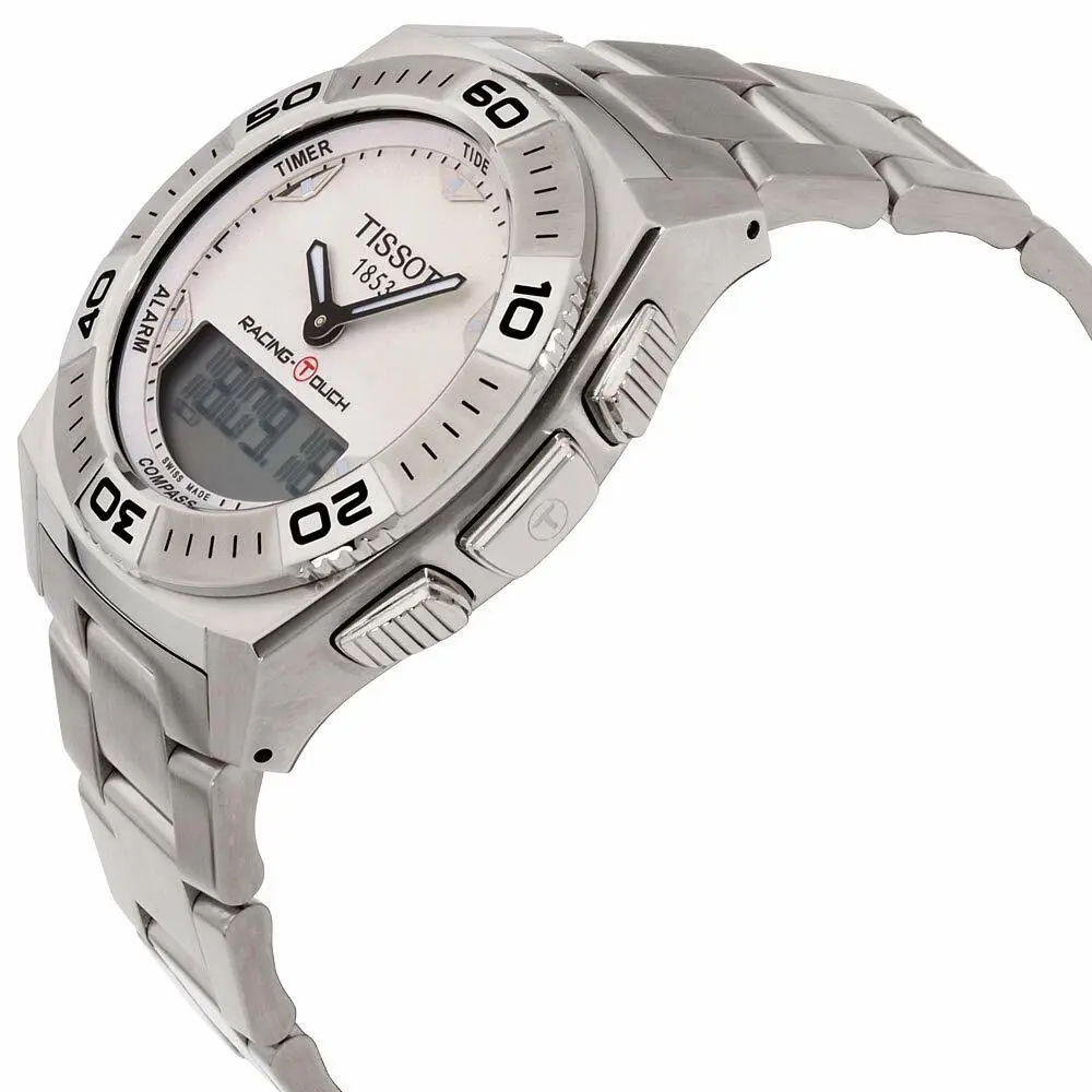 Pre-owned Tissot T-race Racing Touch White Dial Men's Digital Analog Watch T0025201103100